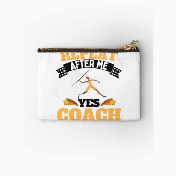 Item preview, Repeat After Me Yes Coach Javelin - Yellow Black - Funny Sports designed and sold by GymWearDepot.