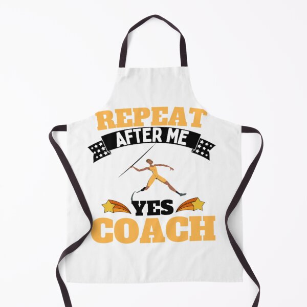 Item preview, Repeat After Me Yes Coach Javelin - Yellow Black - Funny Sports designed and sold by GymWearDepot.