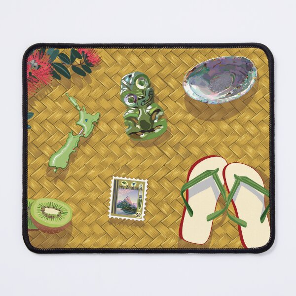 Item preview, Kiwi icons on woven flax  designed and sold by contourcreative.