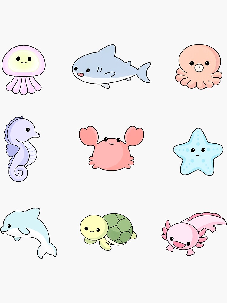 ArtStation - Under the sea clipart cute sea animals clipart bundle cute  fish baby jellyfish shark turtle ocean children tide pool animal clipart  PNG | Artworks