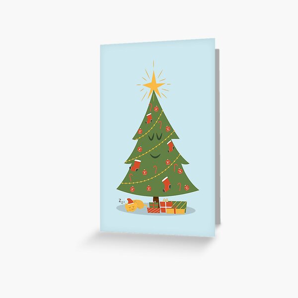 The Christmas Tree and The Cat Greeting Card