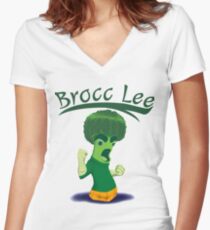 Brocc Lee - parody Rock Lee Women's Fitted V-Neck T-Shirt