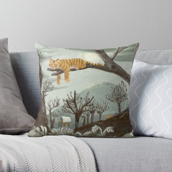 sleeping tiger Throw Pillow