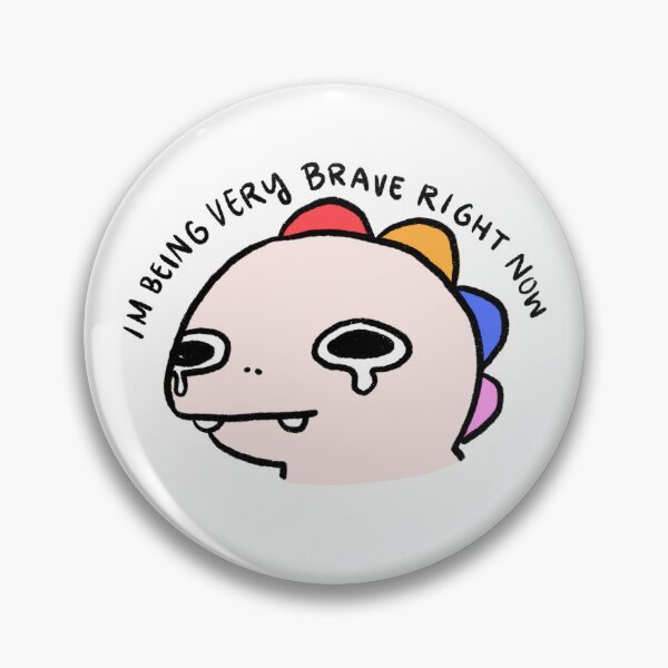 Item preview, Im being very brave right now dinosaur | multicoloured sad dino designed and sold by iristocat.