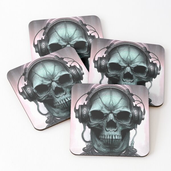 Item preview, Skull with headphones designed and sold by cr6zym1nd.