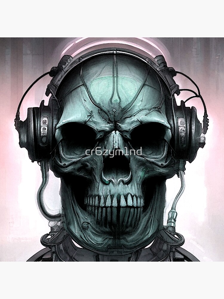 Skull with Headphones Sticker