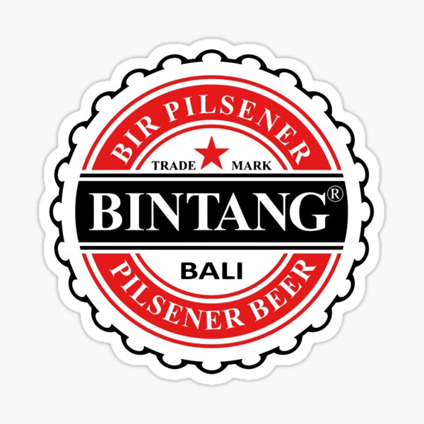 Bintang Beer Style Straight Sticker