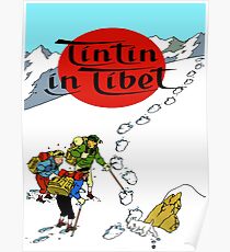 Tintin in tibet cover poster Poster