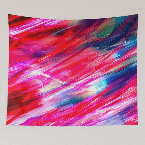 Item preview, thick dense paint pattern knife art - pink blue paint pattern #22 designed and sold by supeart.