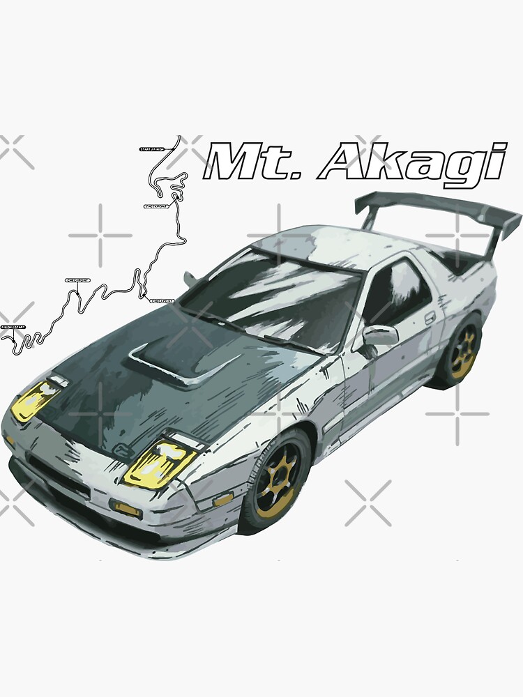 Initial D Mount Akagi Drifting fc3s Ryosuke Takahashi's Mazda SAVANNA RX-7  Sticker for Sale by cowtownCOWBOY