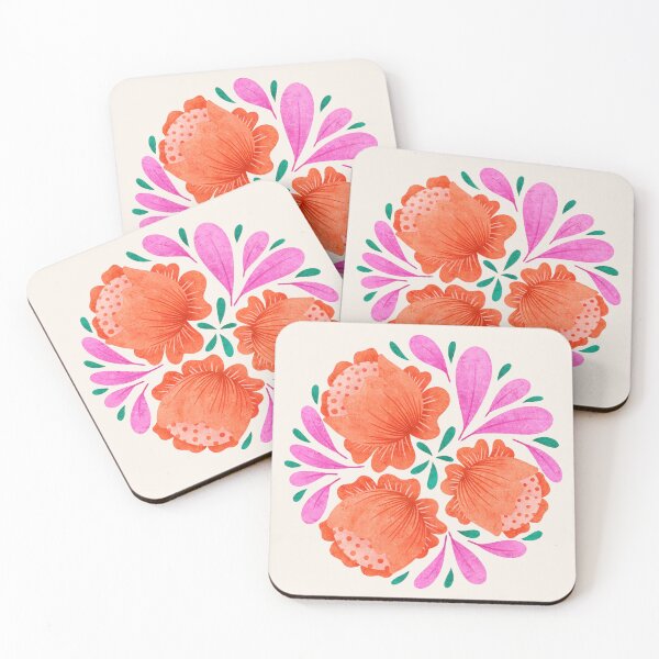 Item preview, Circle of Coral Flowers designed and sold by RebeccaFlaherty.
