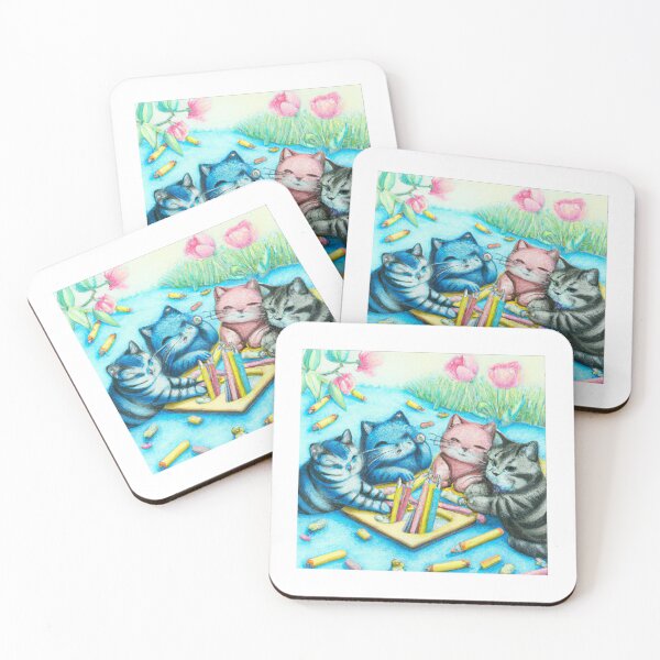 Item preview, Kitty Art Party Picnic designed and sold by Pariahs-Design.
