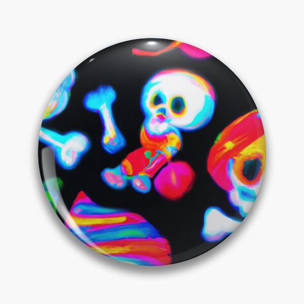 Item preview, Neon skull and bone pattern designed and sold by Bakesales.