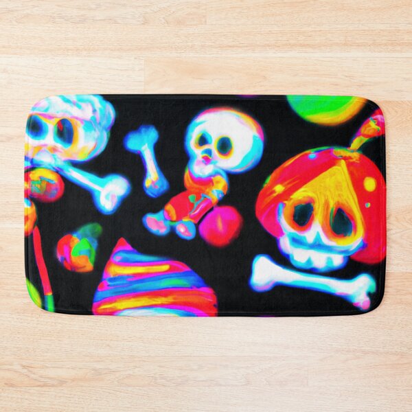 Item preview, Neon skull and bone pattern designed and sold by Bakesales.