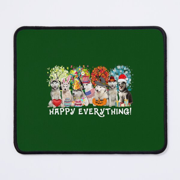 Artikelvorschau, Happy Everything Siberian Husky Dog Seasons All Year Baum Lo55 entworfen und verkauft von 2SCOM.