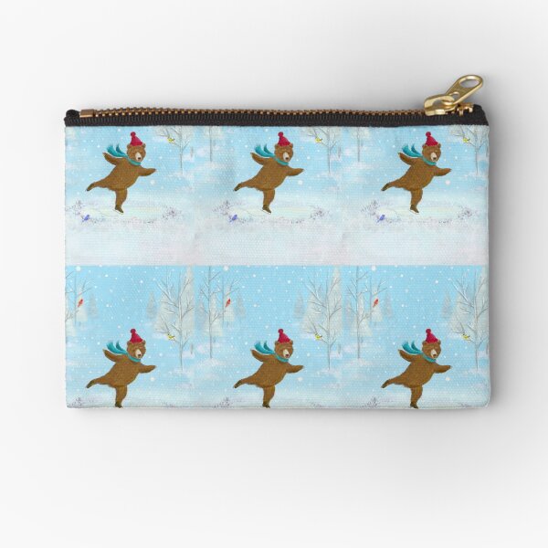 skating bear Zipper Pouch