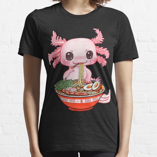 Vista previa del artículo con la obra «Kawaii Axolotl comiendo fideos ramen Anime Gift Girls Teens», diseñado y vendido por Anna Turner.