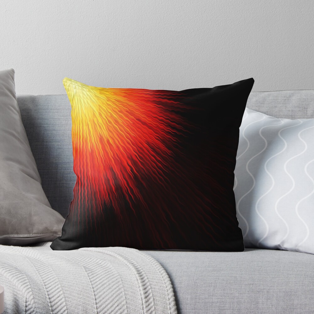 Fiery sun Throw Pillow