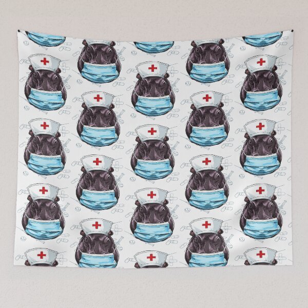 Item preview, Hippopotamus Nurse Practitioner RN Nursing School Graduation 579 designed and sold by Positiv3Arts.