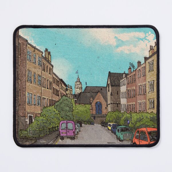 Item preview, Edinburgh Downtown Retro Inspired Style Illustration designed and sold by Wall-Art-Sketch.