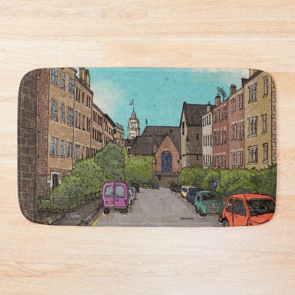 Item preview, Edinburgh Downtown Retro Inspired Style Illustration designed and sold by Wall-Art-Sketch.