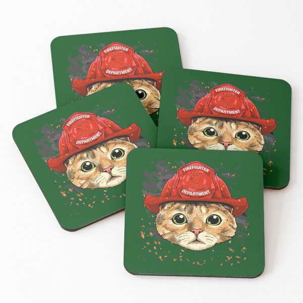Item preview, Cat Firefighter Feline Cat Kitten Lover 744 designed and sold by Positiv3Arts.