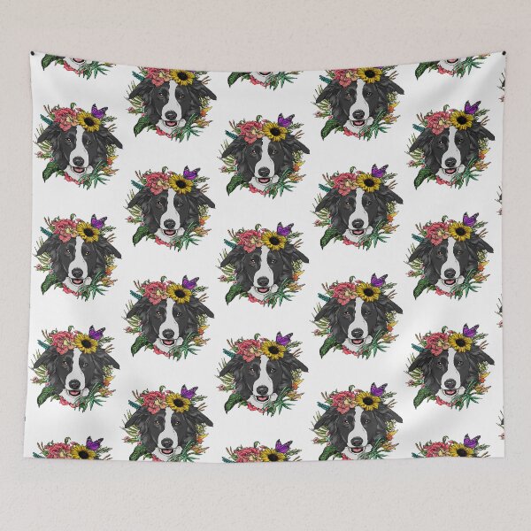 Item preview, Floral Border Collie Botanical Plant Flower Puppy Dog Lover  designed and sold by Positiv3Arts.