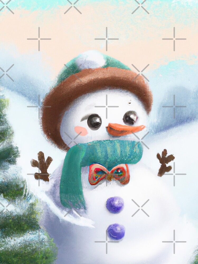 Cute snowman christmas digital drawing iPhone Case for Sale by Furpodog