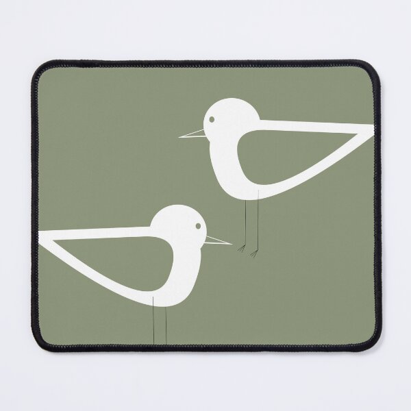 Item preview, Shorebird Pair in Sage Green and White. Clean. Cute. Coastal.  designed and sold by kierkegaard.