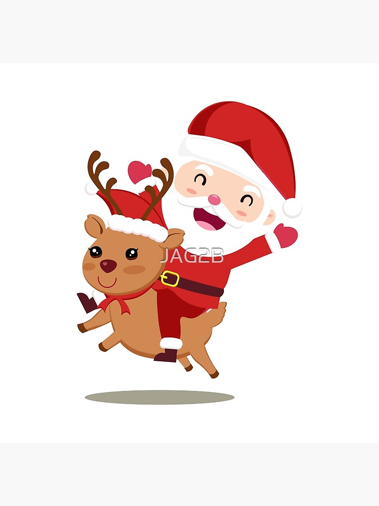 Santa claus sleigh with reindeer engraving Vector Image