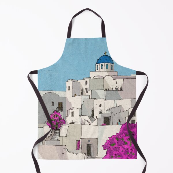 Artikelvorschau, Oia Santorini Griechenland Illustration entworfen und verkauft von Wall-Art-Sketch.