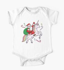Santa Riding a Unicorn One Piece - Short Sleeve
