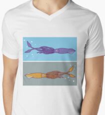 Squid vector art Men's V-Neck T-Shirt