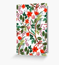 Tarjeta de felicitación Patrón floral de Navidad