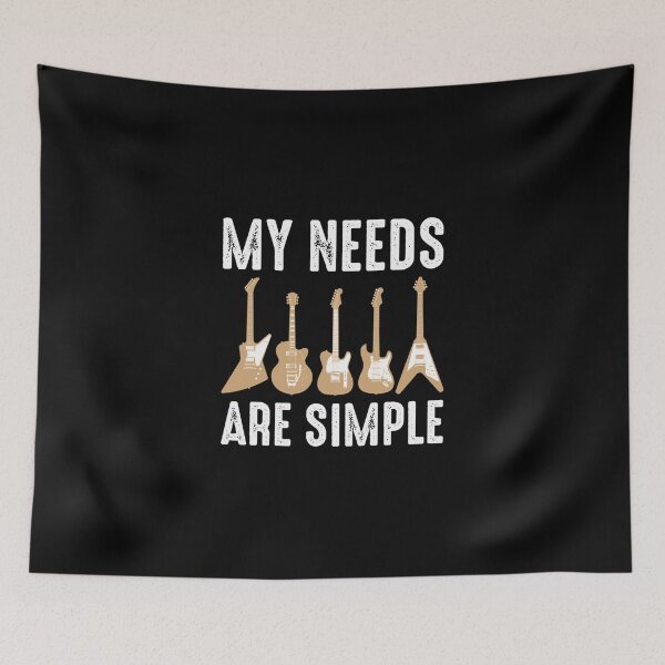 Item preview, My Needs Are Simple Funny Guitarist Essential T-Shirt designed and sold by saelihuyghem.