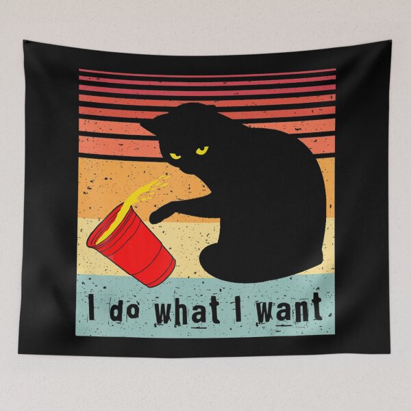 Item preview, Do What I Want Vintage Black Cat Red Cup Funny My Cat designed and sold by Anna Turner.