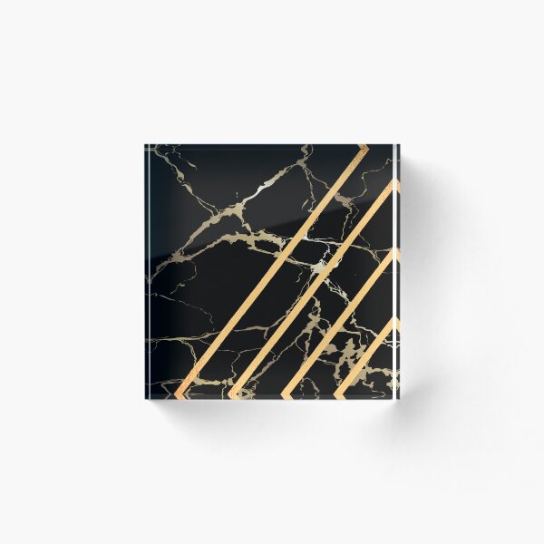 Artikelvorschau, Schwarzer Marmor und goldene Linien (geometrisches Design) entworfen und verkauft von MindedInc.