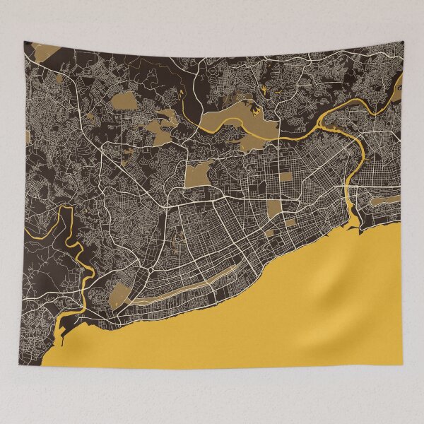 Item preview, Santo Domingo City Map of Dominican Republic - Pastel designed and sold by deMAP.