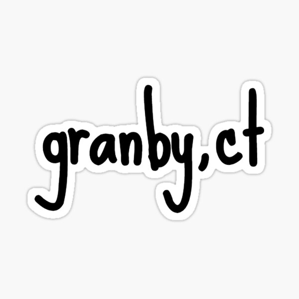 "granby, ct" Sticker by clairekeanna Redbubble