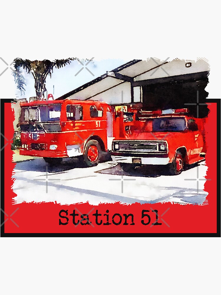 "Fire Station 51, Emergency TV Show, Firetruck" Sticker for Sale by