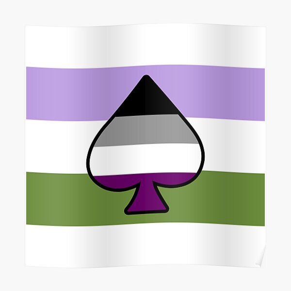 Asexual And Genderqueer Pride Flag With Ace Of Spades Poster For Sale By Lunyssa Redbubble