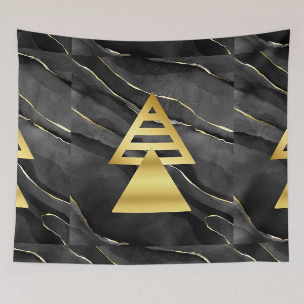 Item preview, Pirámide de mármol dorado (mármol negro) // Diseños geométricos designed and sold by MindedInc.