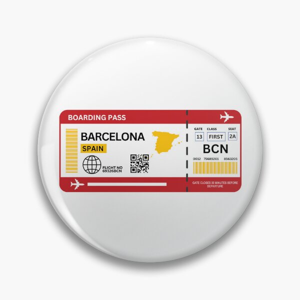 Item preview, Barcelona Flight Ticket Boarding Pass Travel designed and sold by Supra Designs.