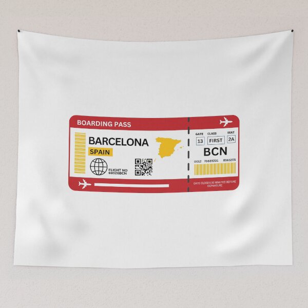 Item preview, Barcelona Flight Ticket Boarding Pass Travel designed and sold by Supra Designs.