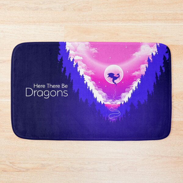 Item preview, Here There Be Dragons Purple Art Illustration designed and sold by Ericas-art.