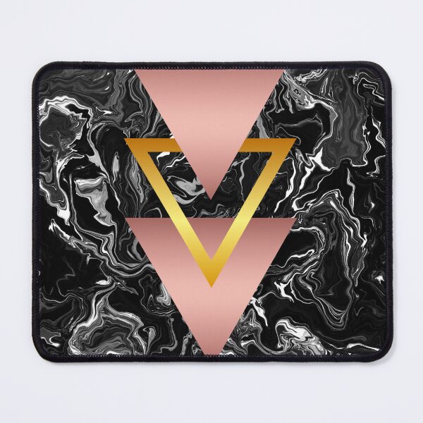 Item preview, Pink and Golden Pyramid (Black Marble) Geometry designed and sold by MindedInc.