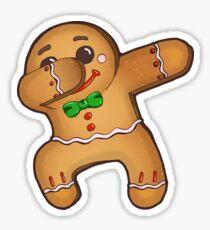 Dabbing Gingerbread Man Sticker