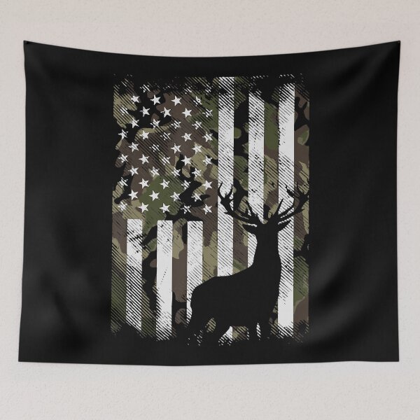 Item preview, Camo American Flag Deer Elk Buck Hunting USA Hunter designed and sold by Anna Turner.