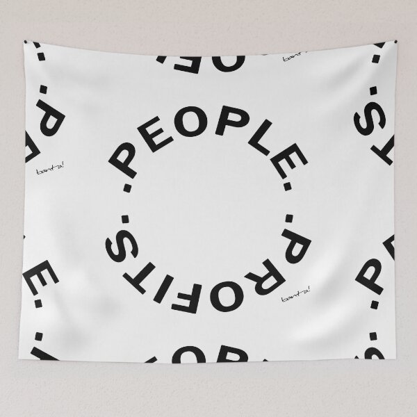 Item preview, People over profits circle designed and sold by Banta.