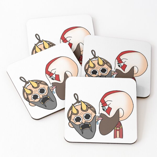Item preview, Kratos and Mimir designed and sold by Trashmageddon.